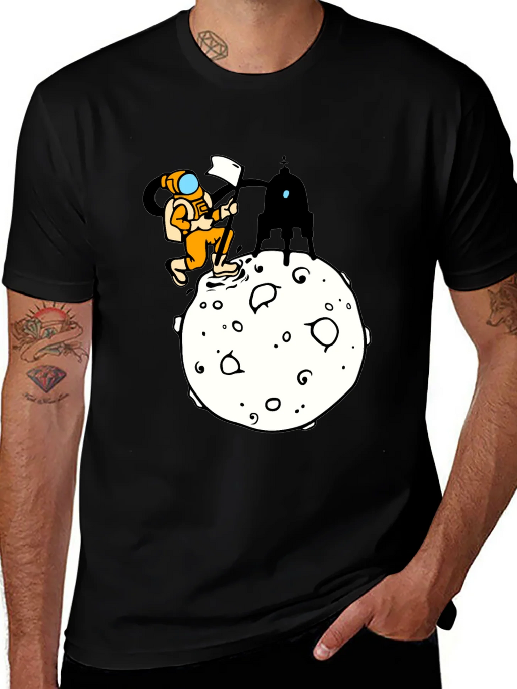 Astronaut Moon Landing Graphic T-Shirt product image 1