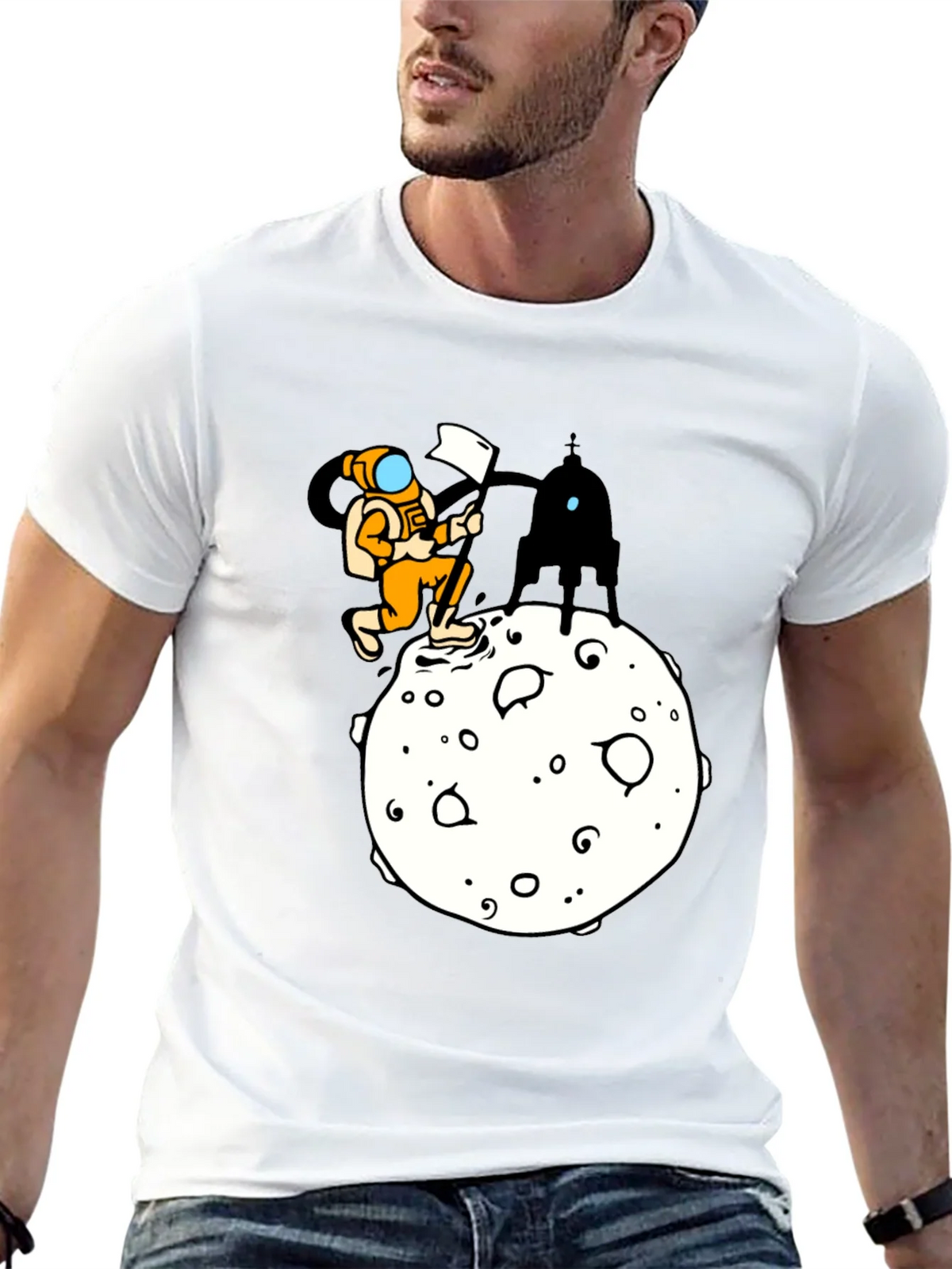 Astronaut Moon Landing Graphic T-Shirt product image 12