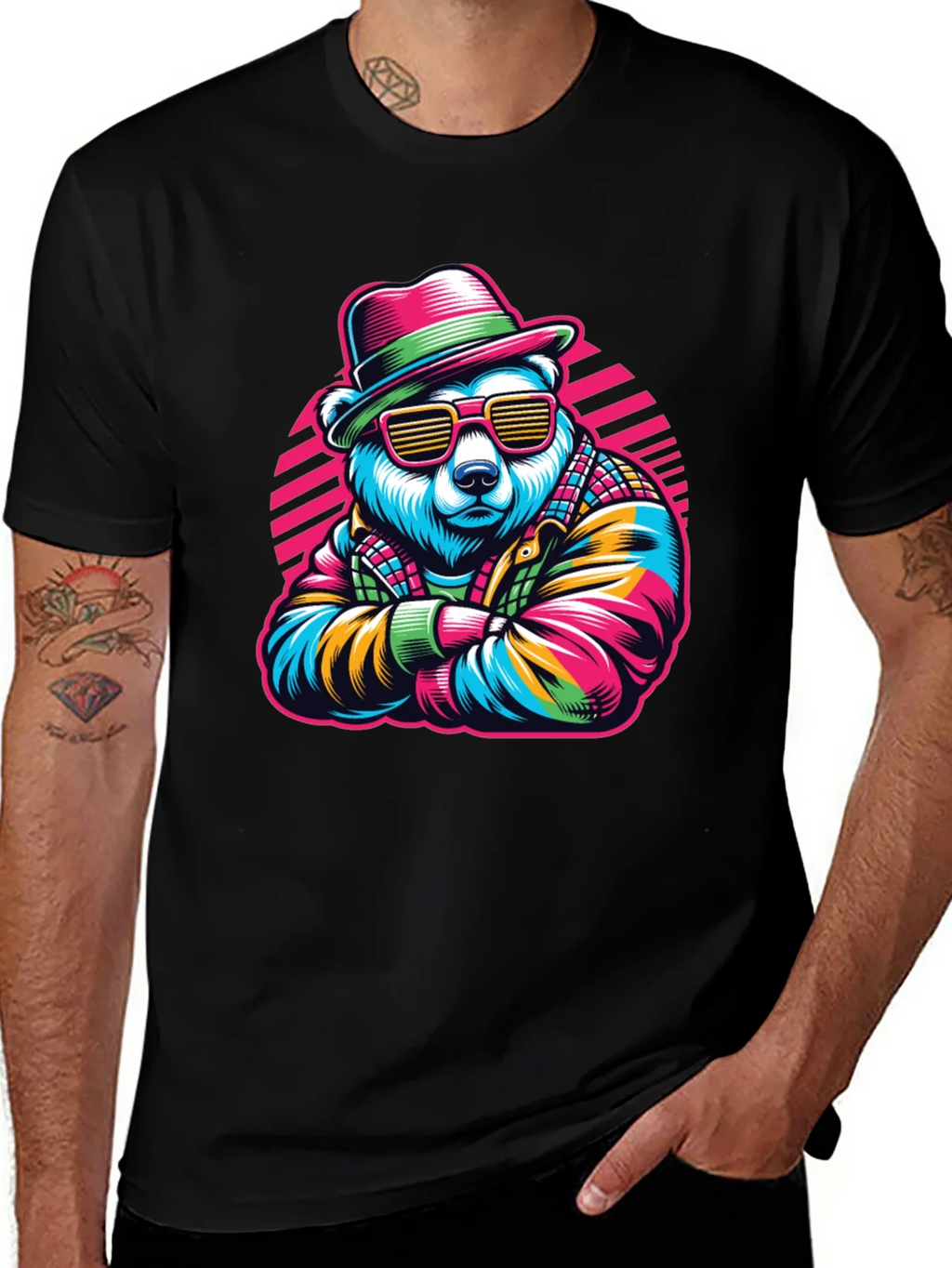 Cool Bear Graphic Tee - Retro Style product image 1