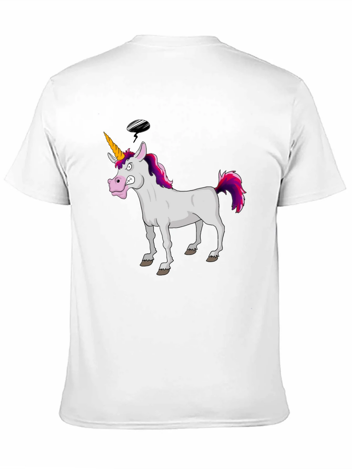 Funny Grumpy Unicorn Black Graphic T-Shirt product image 10