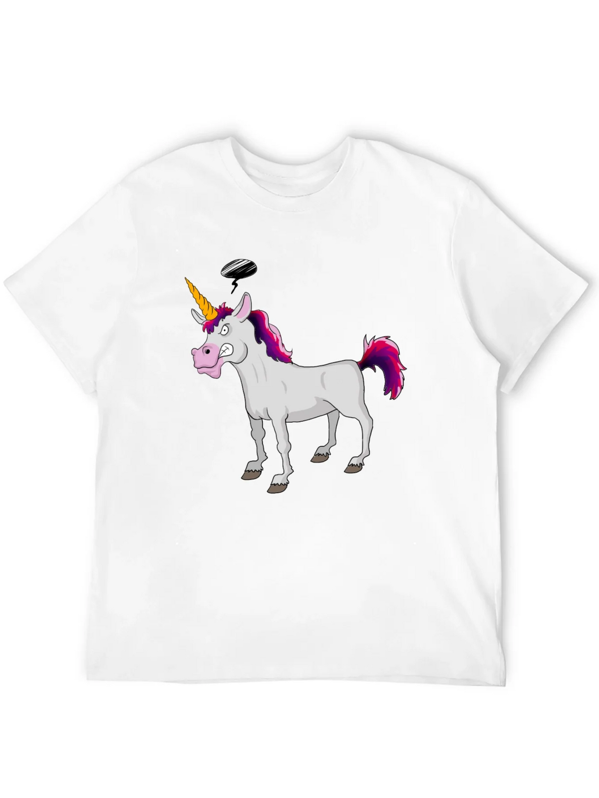 Funny Grumpy Unicorn Black Graphic T-Shirt product image 11