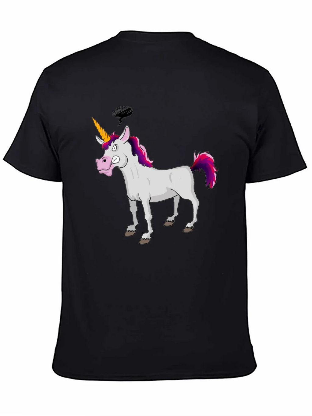 Funny Grumpy Unicorn Black Graphic T-Shirt product image 4