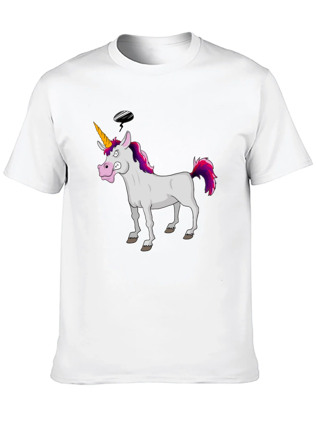 Funny Grumpy Unicorn Black Graphic T-Shirt product image 9