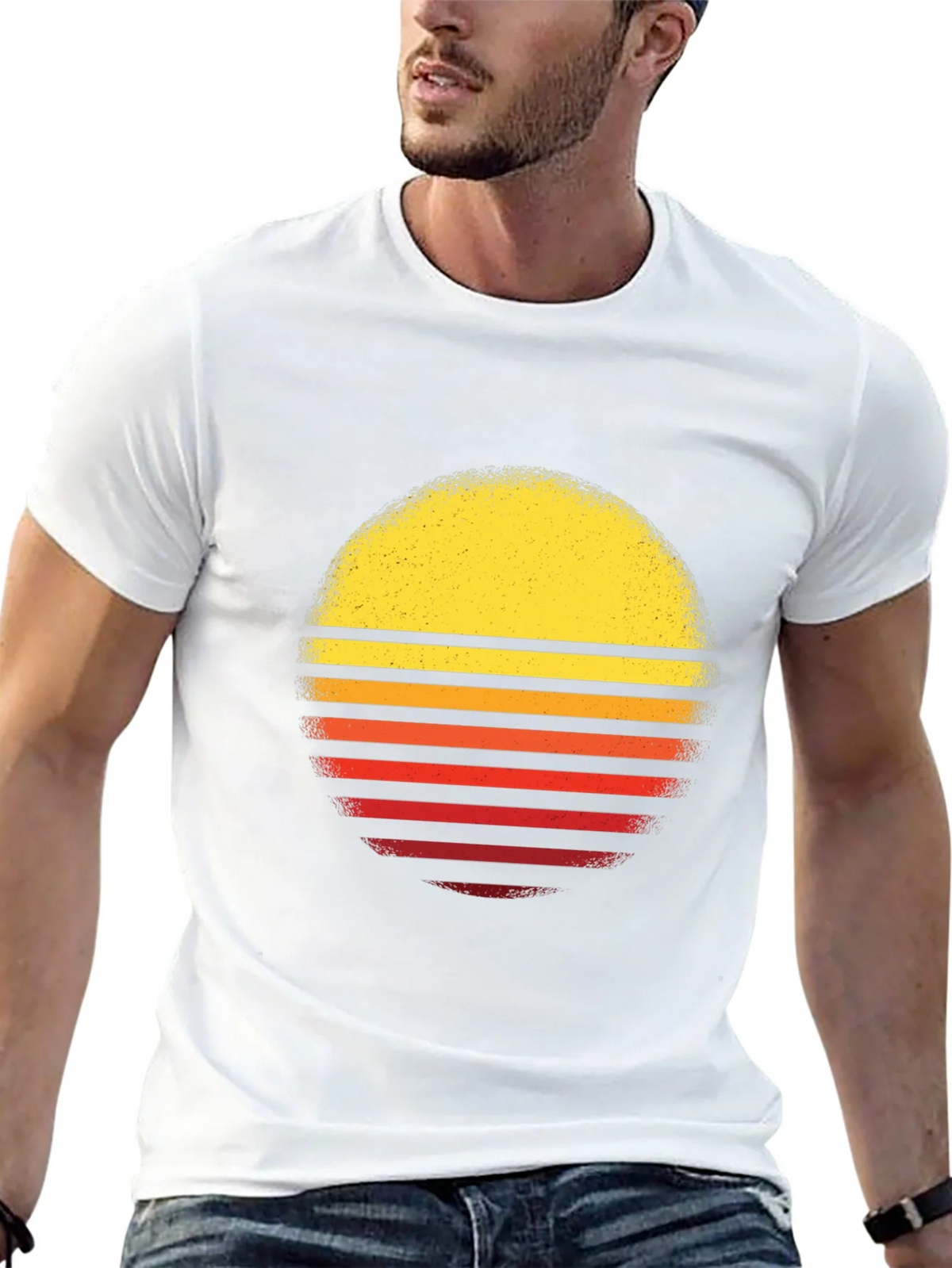 Retro Sunset Graphic T-Shirt - Black product image 12