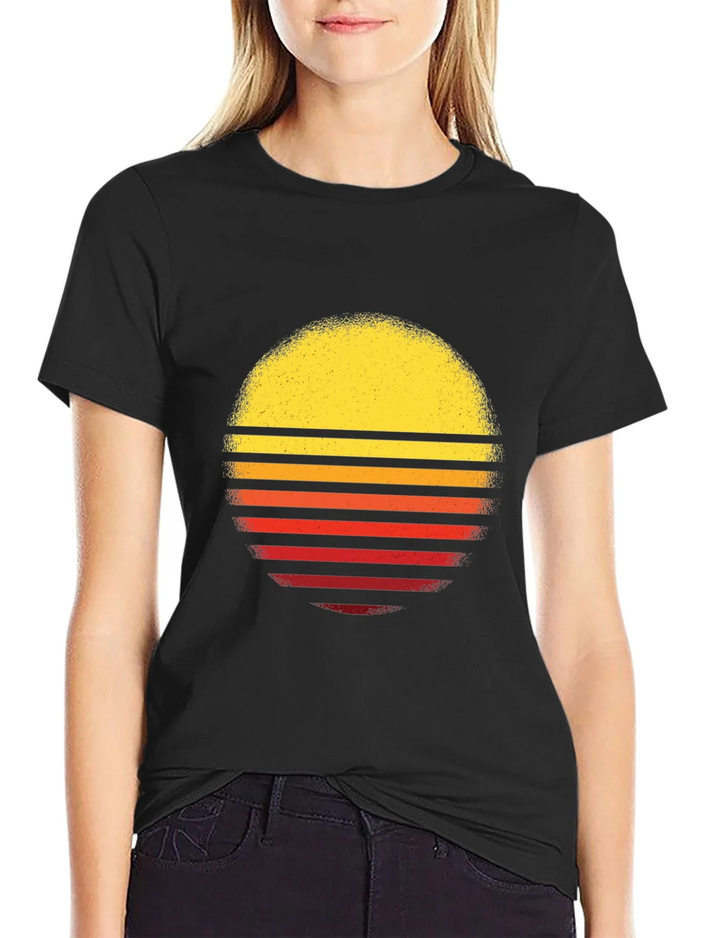 Retro Sunset Graphic T-Shirt - Black product image 2