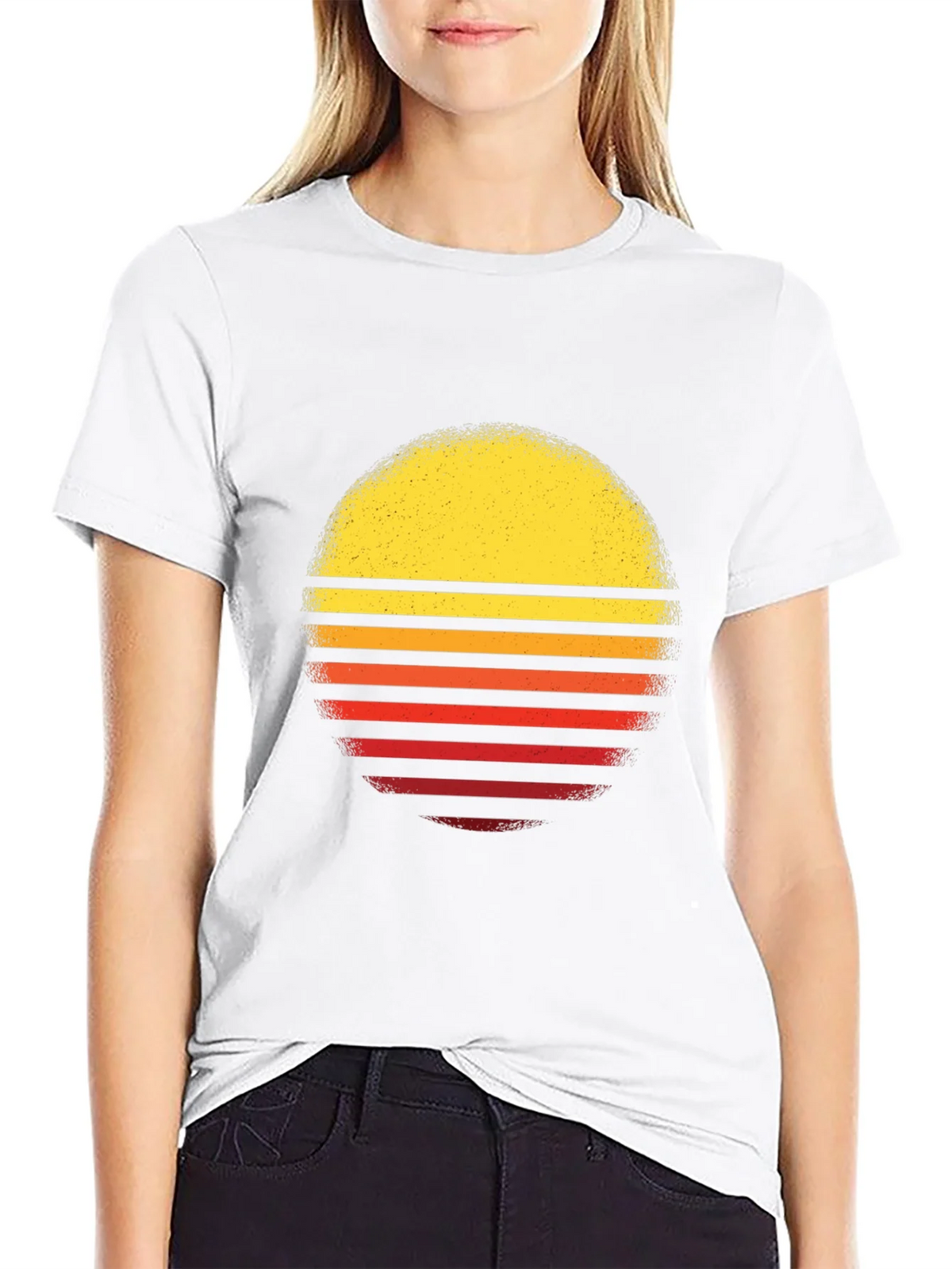 Retro Sunset Graphic T-Shirt - Black product image 8