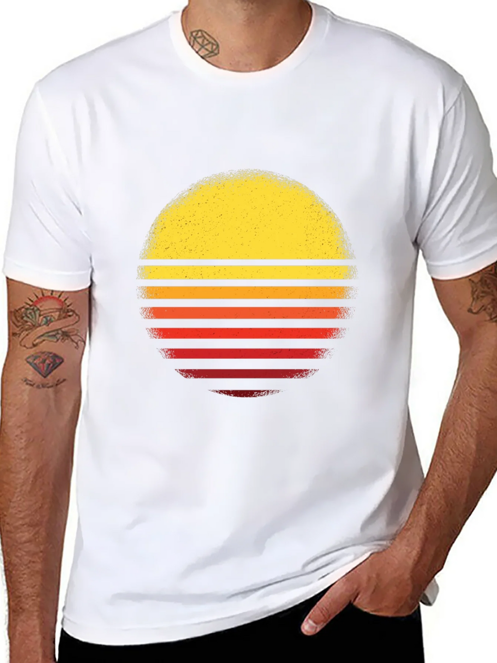 Retro Sunset Graphic T-Shirt - Black product image 7
