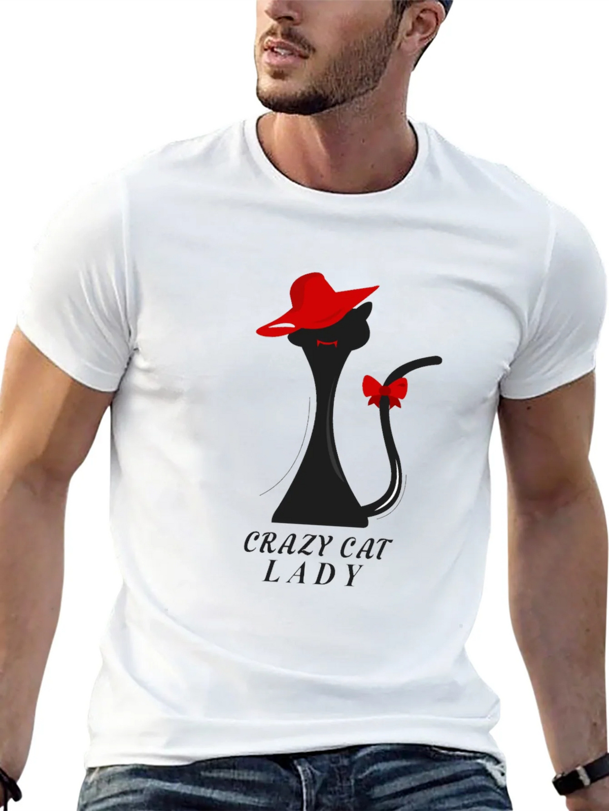 Crazy Cat Lady T-Shirt: Elegant Feline Silhouette Tee product image 12