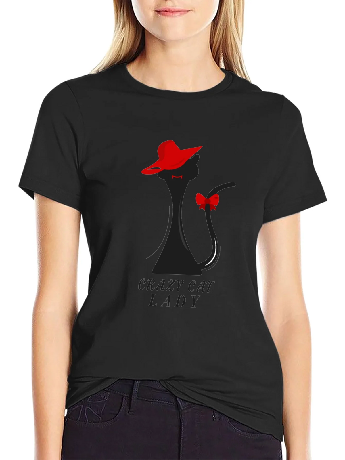 Crazy Cat Lady T-Shirt: Elegant Feline Silhouette Tee product image 2