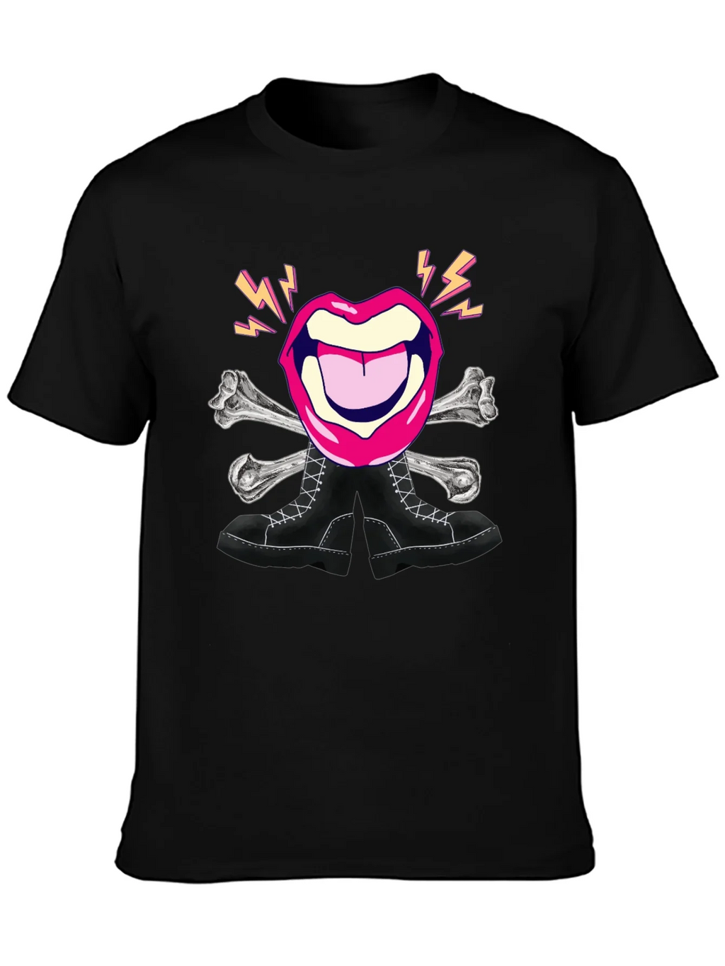 Rock Lips Crossbones Boots Graphic Tee product image 3