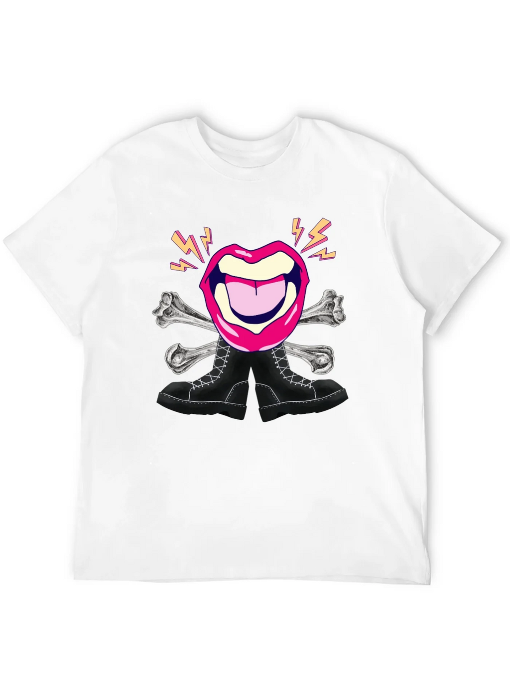 Rock Lips Crossbones Boots Graphic Tee product image 9