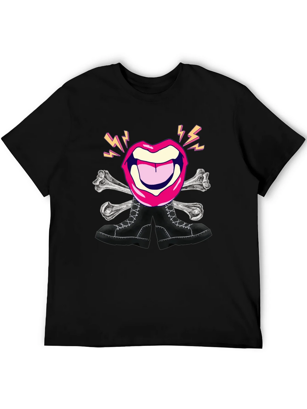 Rock Lips Crossbones Boots Graphic Tee product image 5