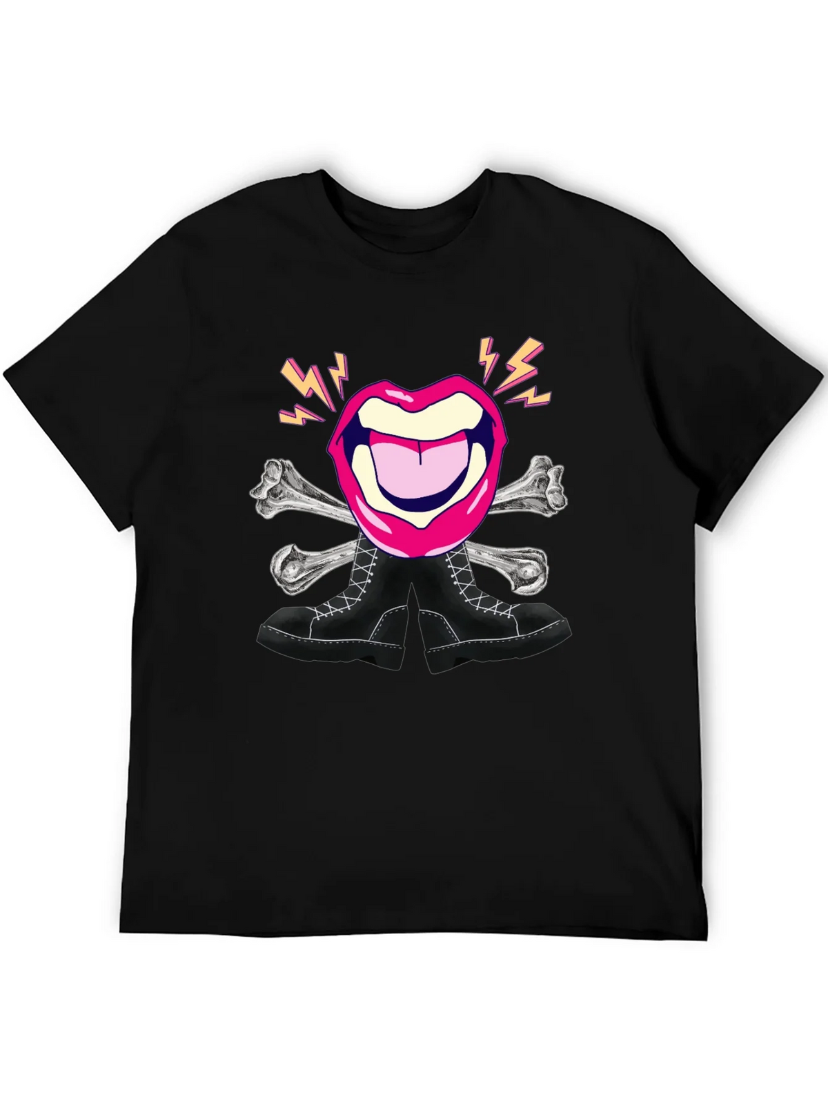Rock Lips Crossbones Boots Graphic Tee product image 5