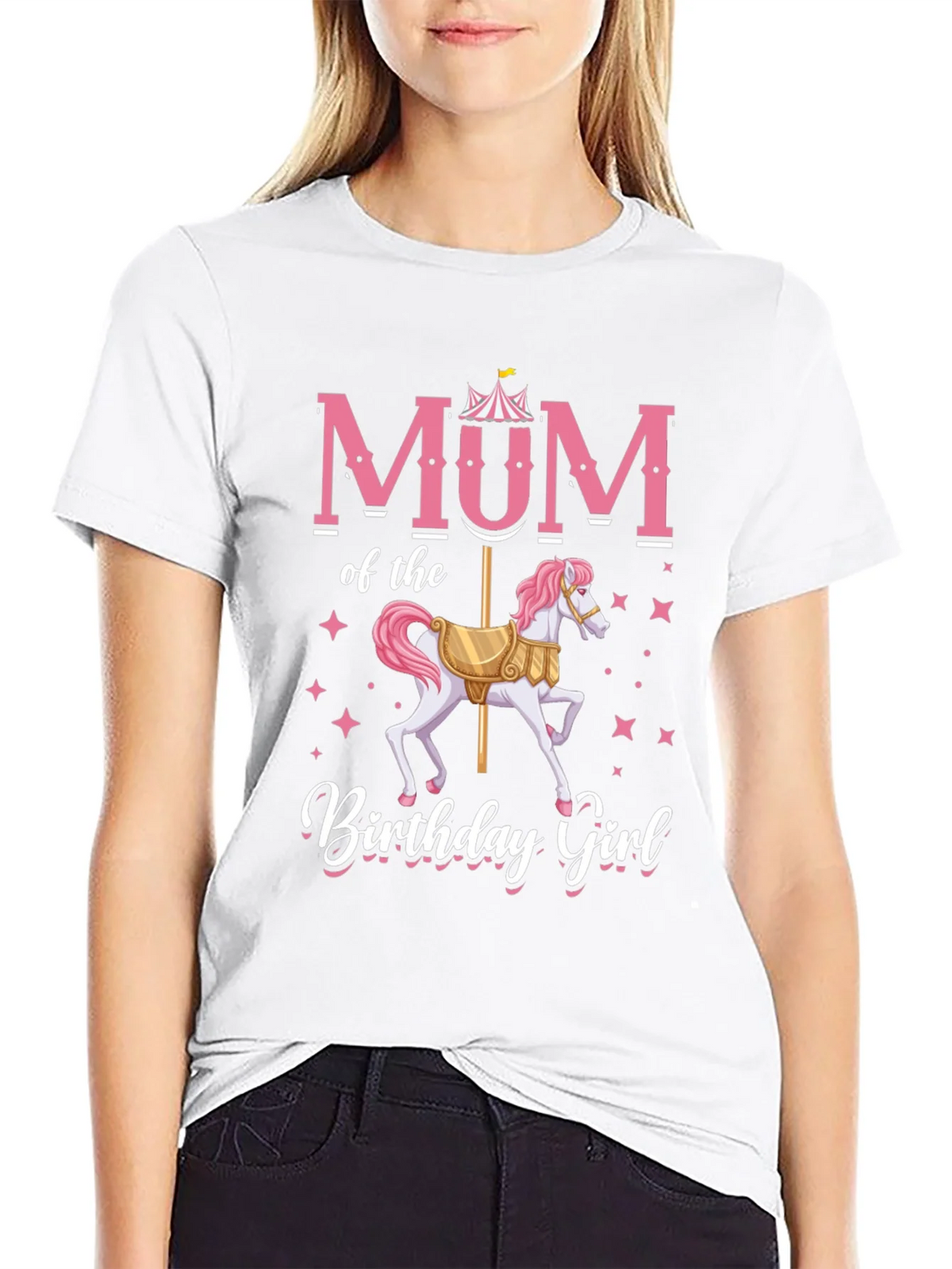 Mum Birthday Girl T-Shirt Carousel Horse product image 8
