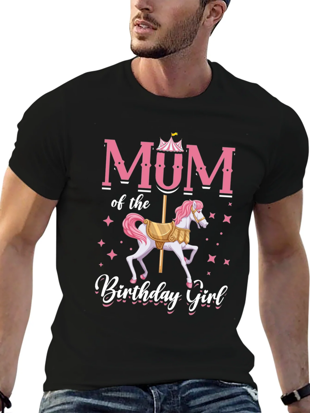 Mum Birthday Girl T-Shirt Carousel Horse product image 6