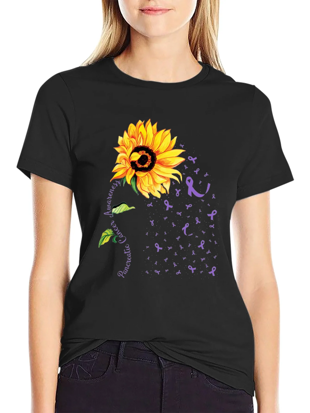 Sunflower Pancreatic Cancer Awareness T-Shirt product image 2