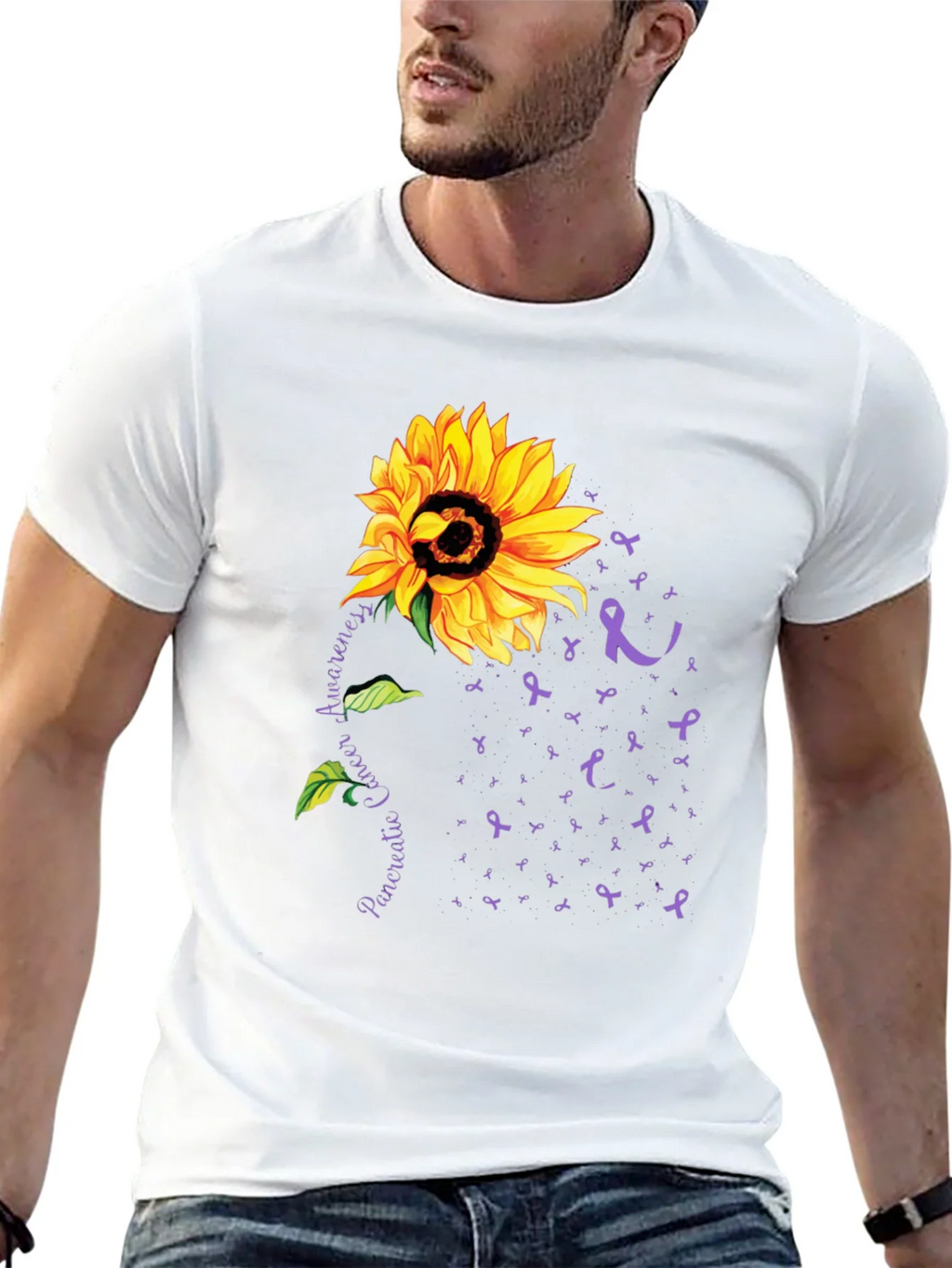 Sunflower Pancreatic Cancer Awareness T-Shirt product image 12