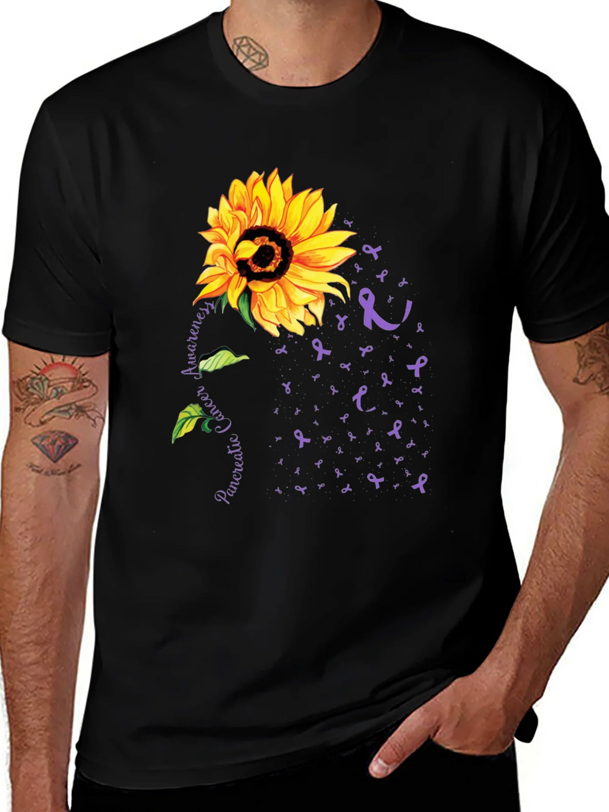 Sunflower Pancreatic Cancer Awareness T-Shirt product image 1