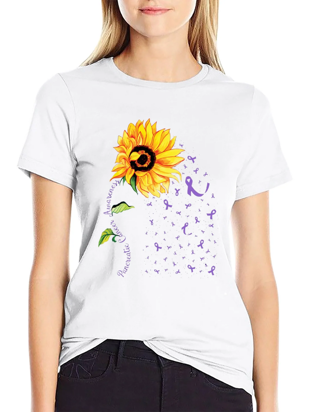 Sunflower Pancreatic Cancer Awareness T-Shirt product image 8
