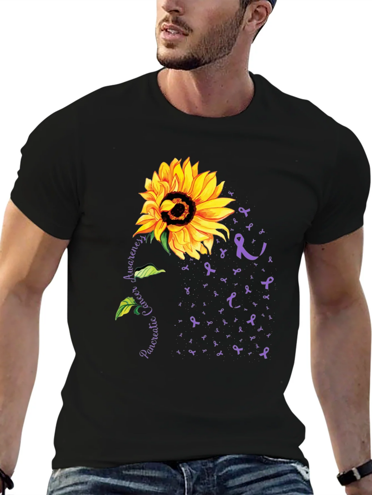 Sunflower Pancreatic Cancer Awareness T-Shirt product image 6