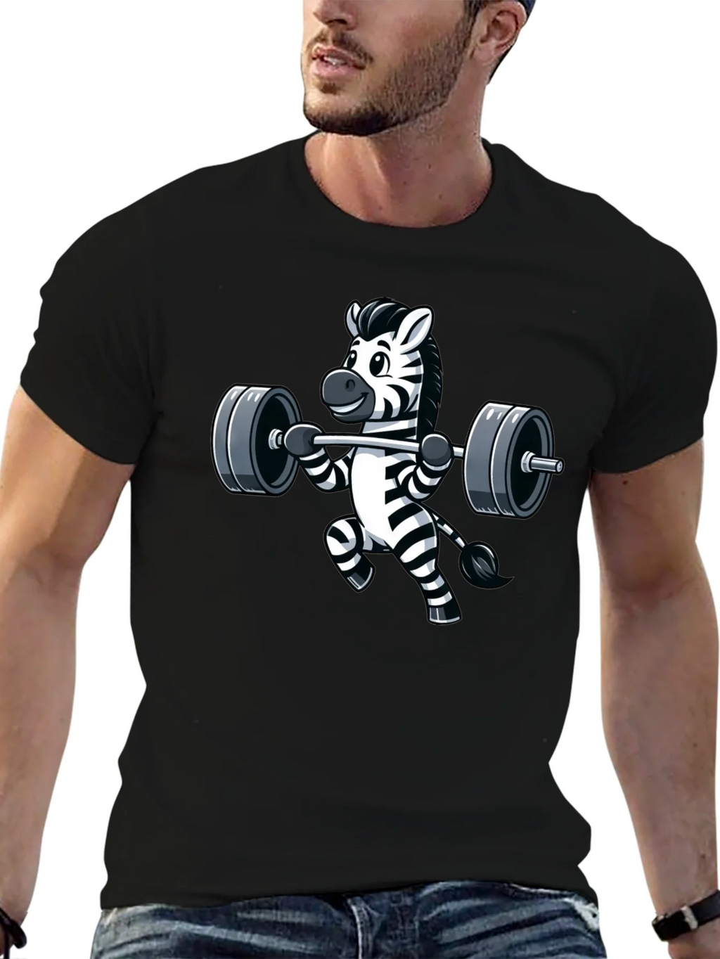 Weightlifting Zebra Graphic Tee - Black product image 3