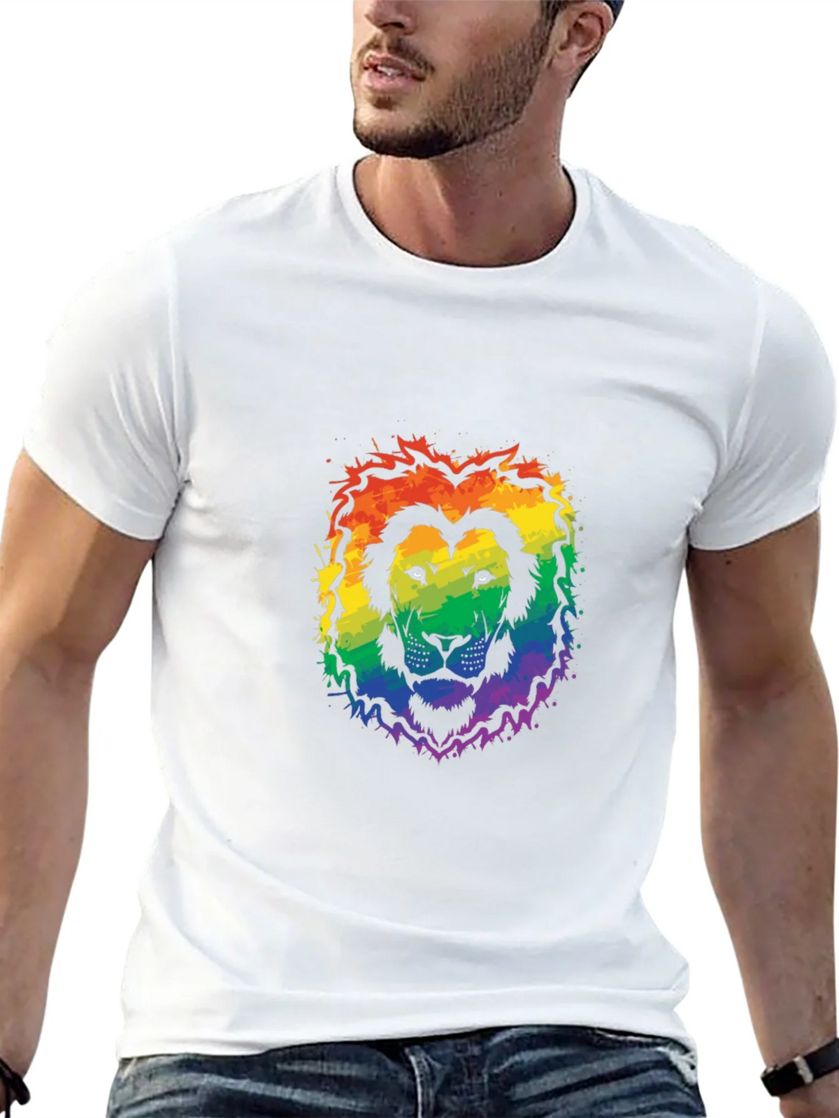 Rainbow Pride Lion Graphic Tee product image 12