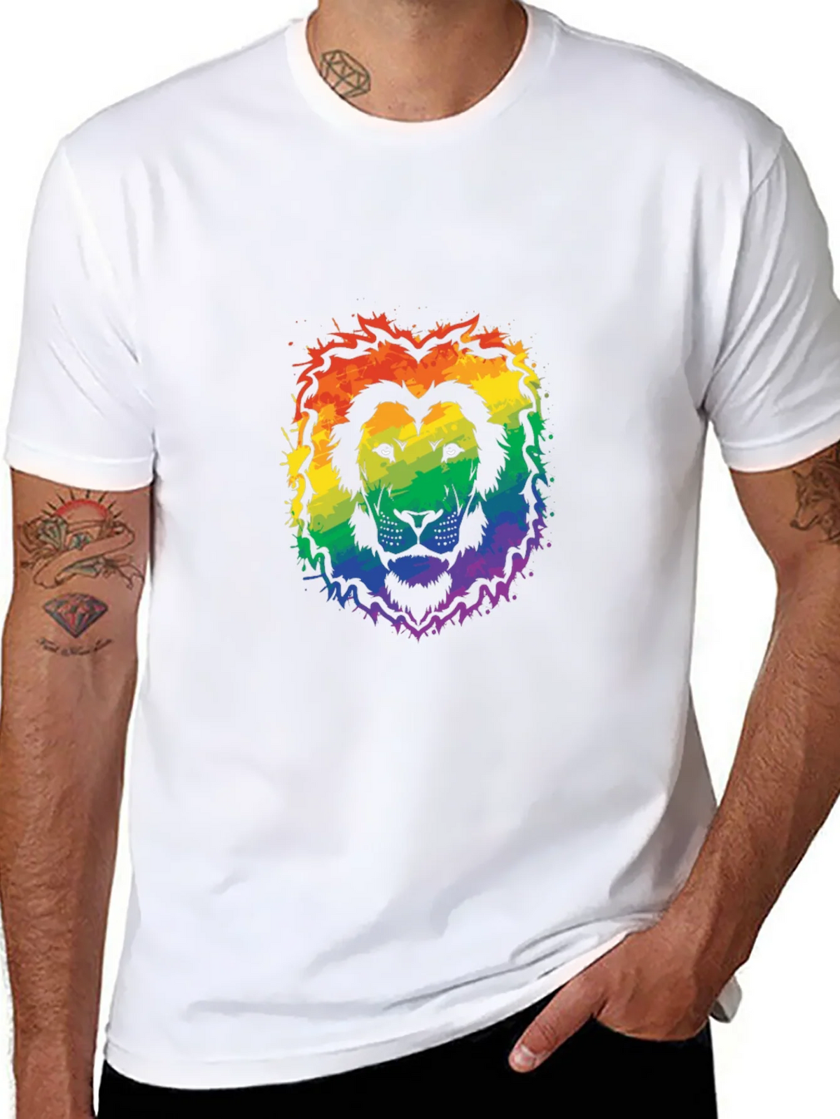 Rainbow Pride Lion Graphic Tee product image 7