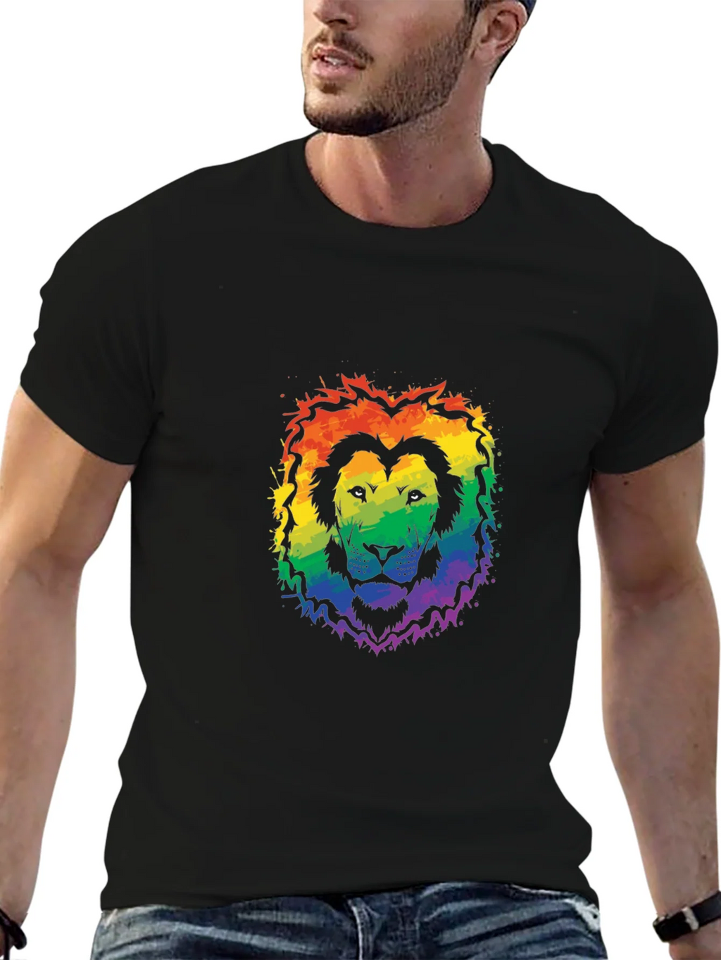 Rainbow Pride Lion Graphic Tee product image 6