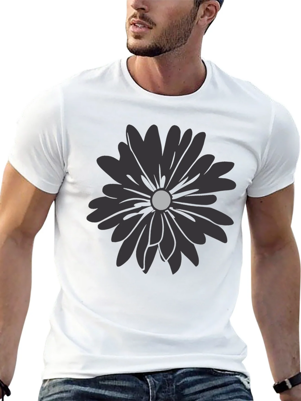 Black Flower Graphic T-Shirt - Modern Casual Tee product image 12