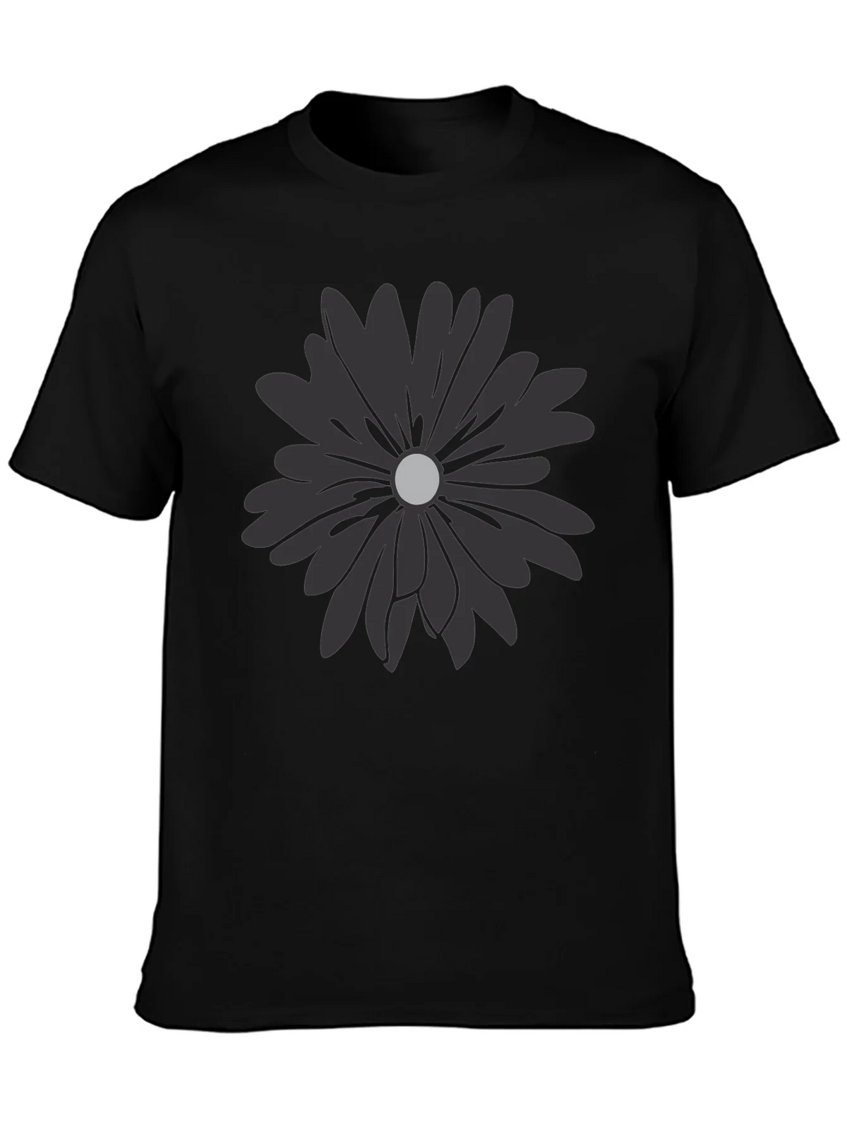 Black Flower Graphic T-Shirt - Modern Casual Tee product image 3