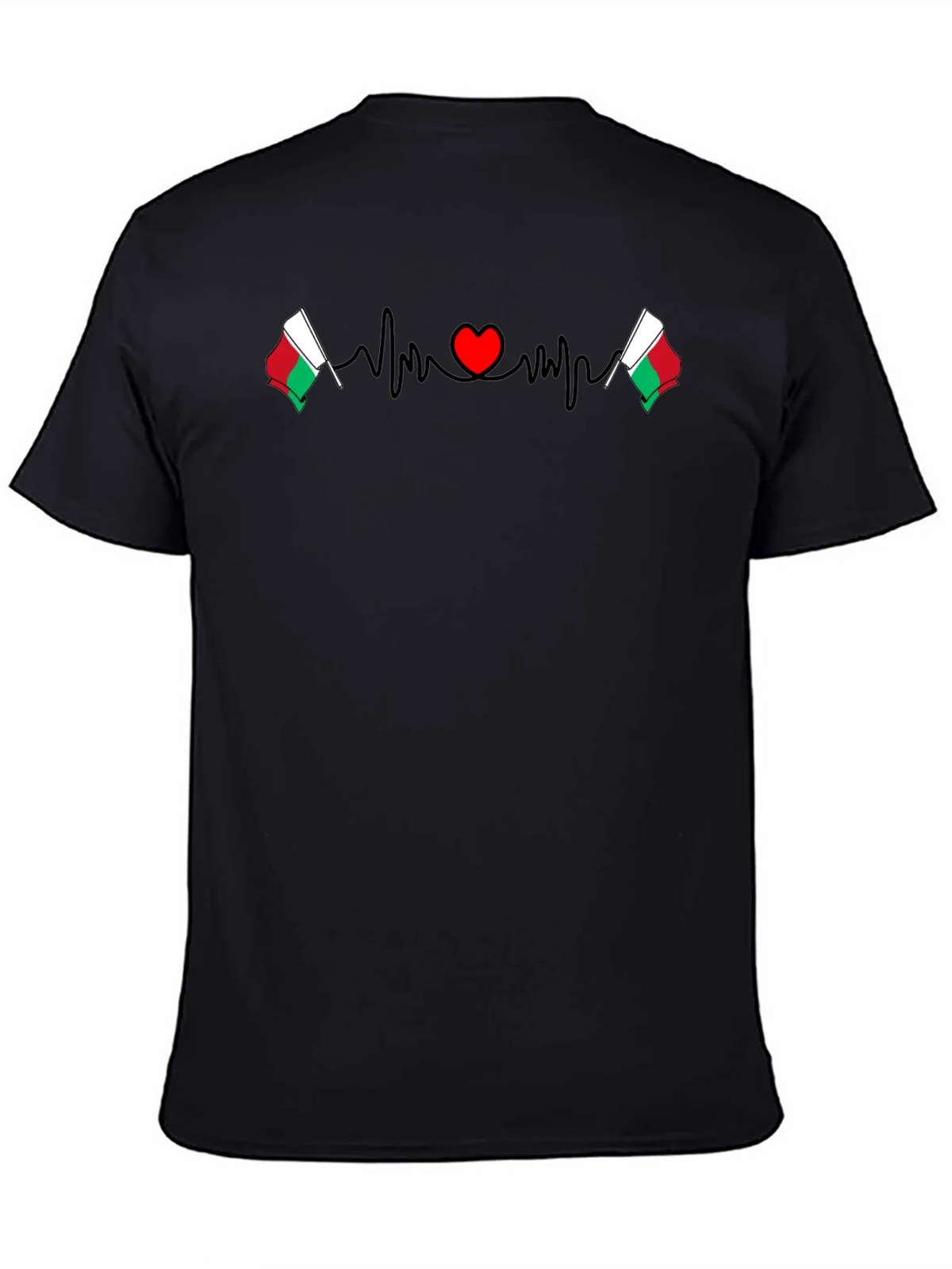 Madagascar Flag Heartbeat Graphic T-Shirt product image 4