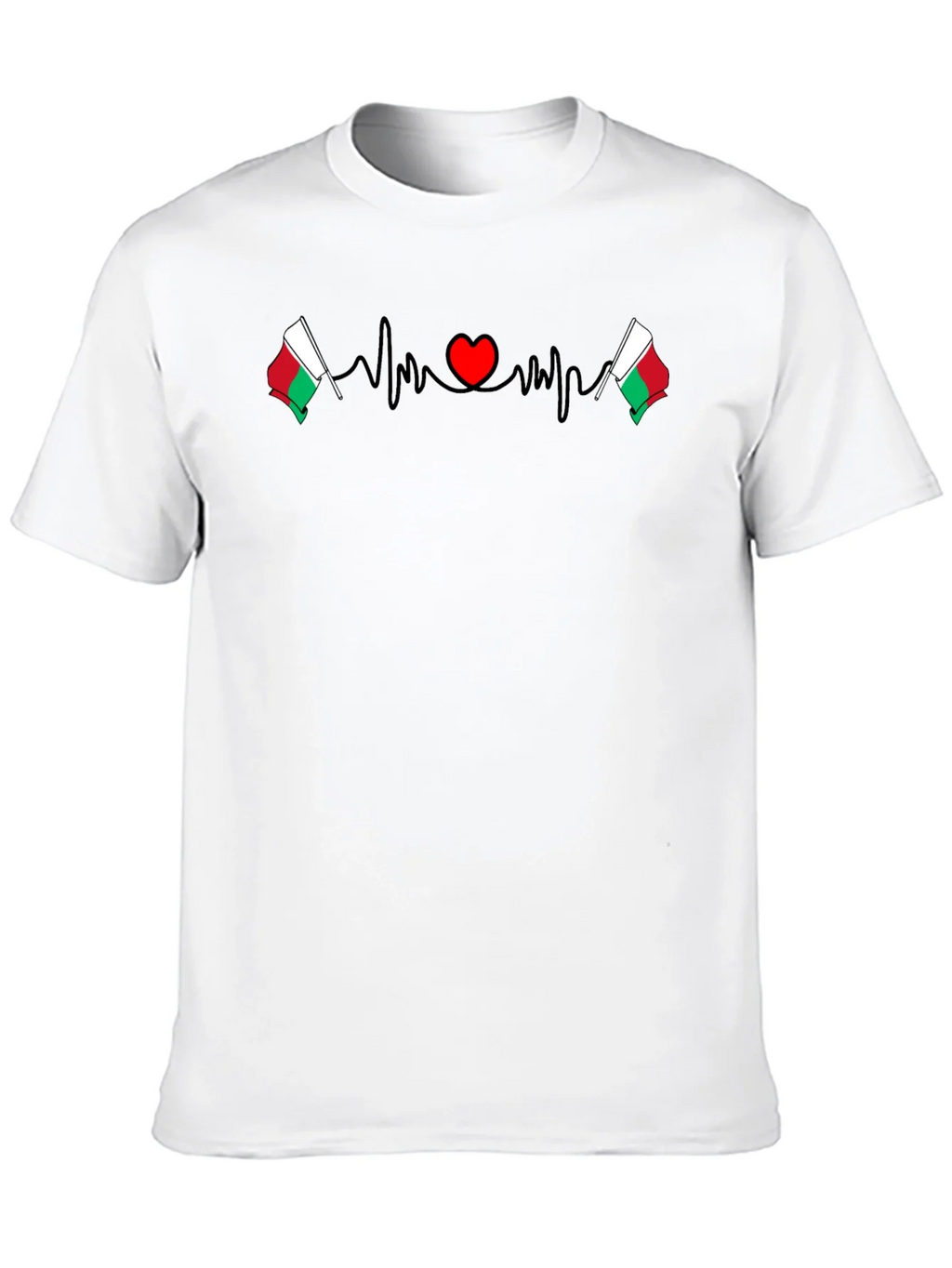 Madagascar Flag Heartbeat Graphic T-Shirt product image 9