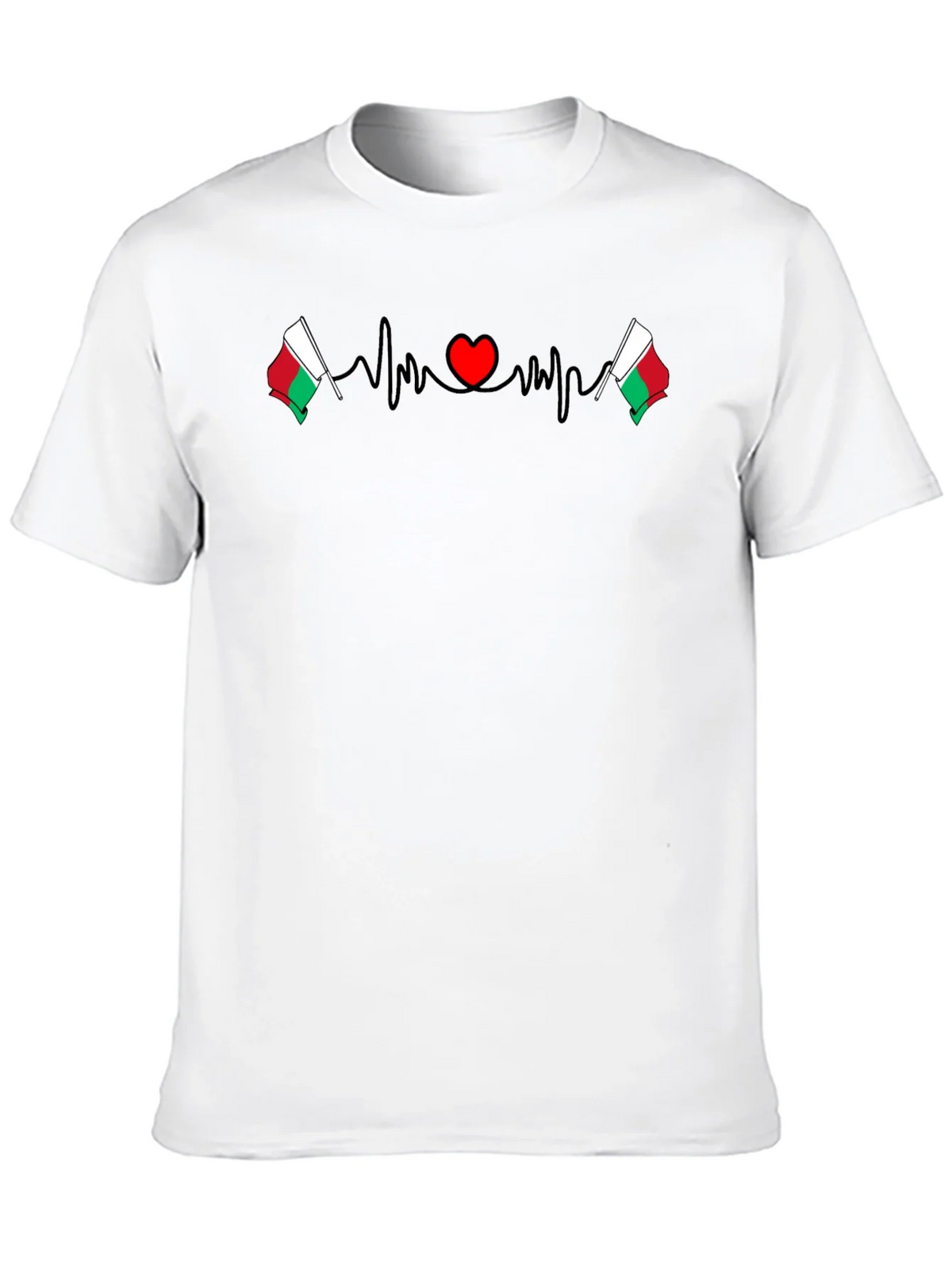 Madagascar Flag Heartbeat Graphic T-Shirt product image 9