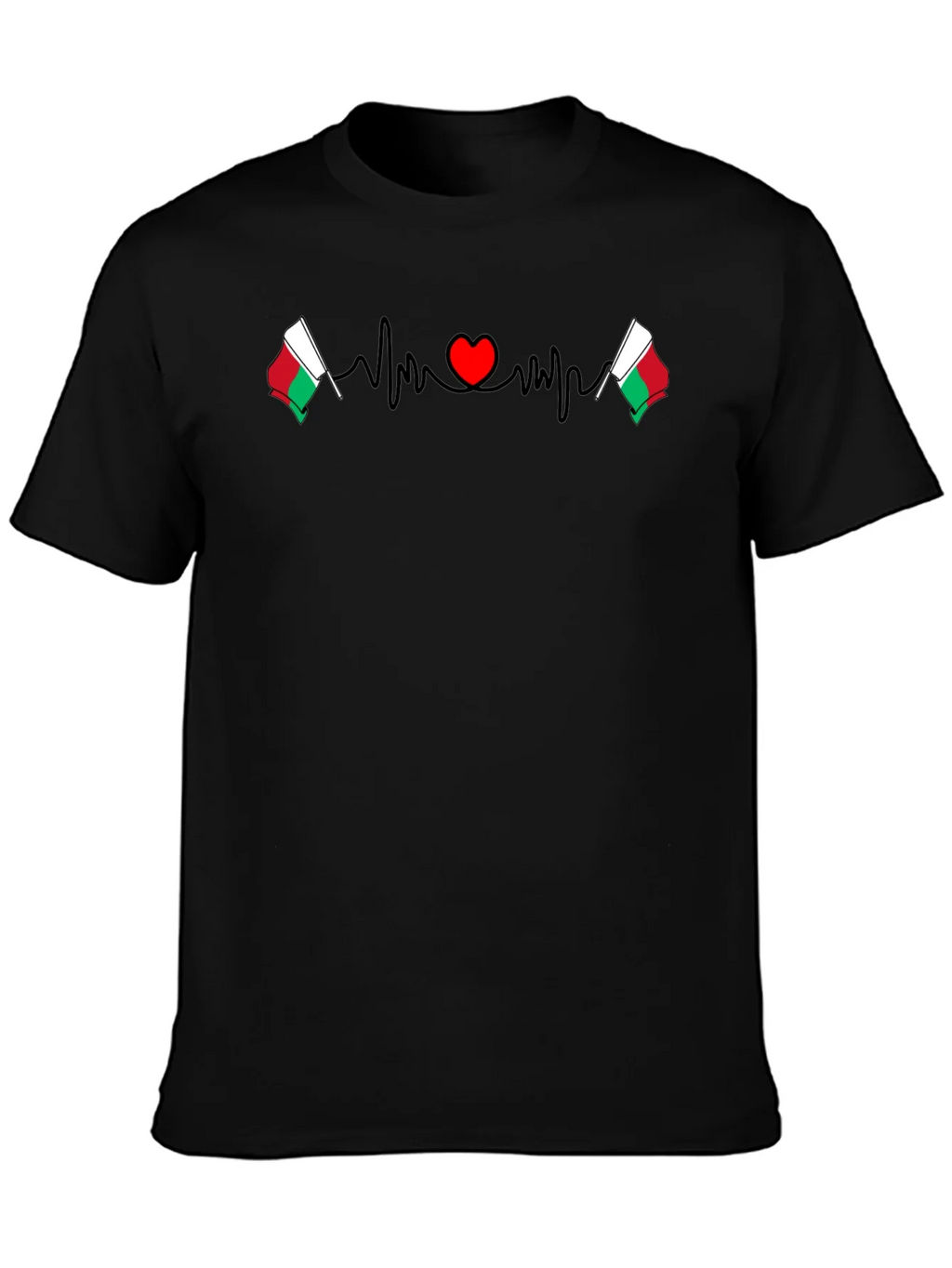 Madagascar Flag Heartbeat Graphic T-Shirt product image 3