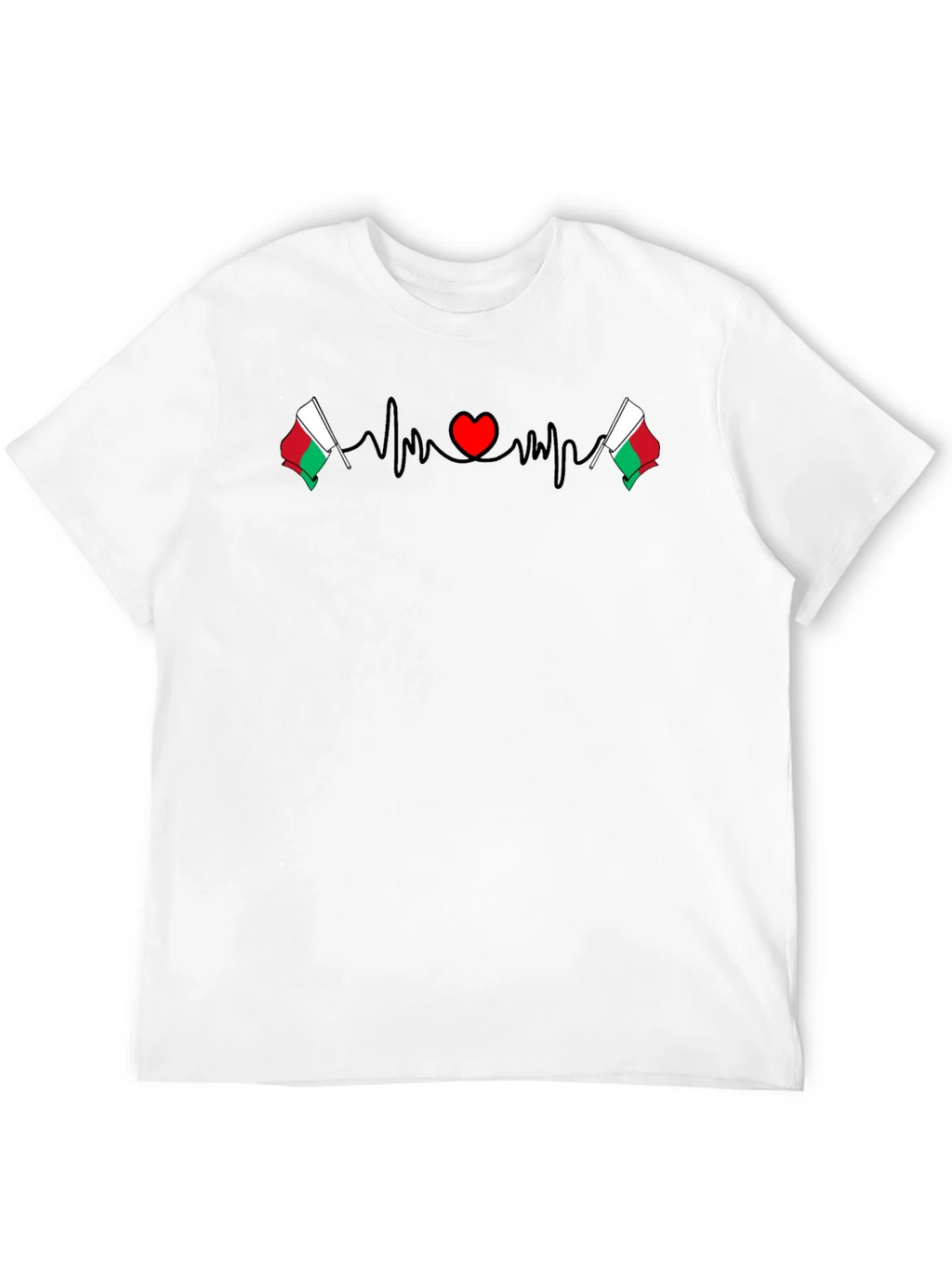 Madagascar Flag Heartbeat Graphic T-Shirt product image 11