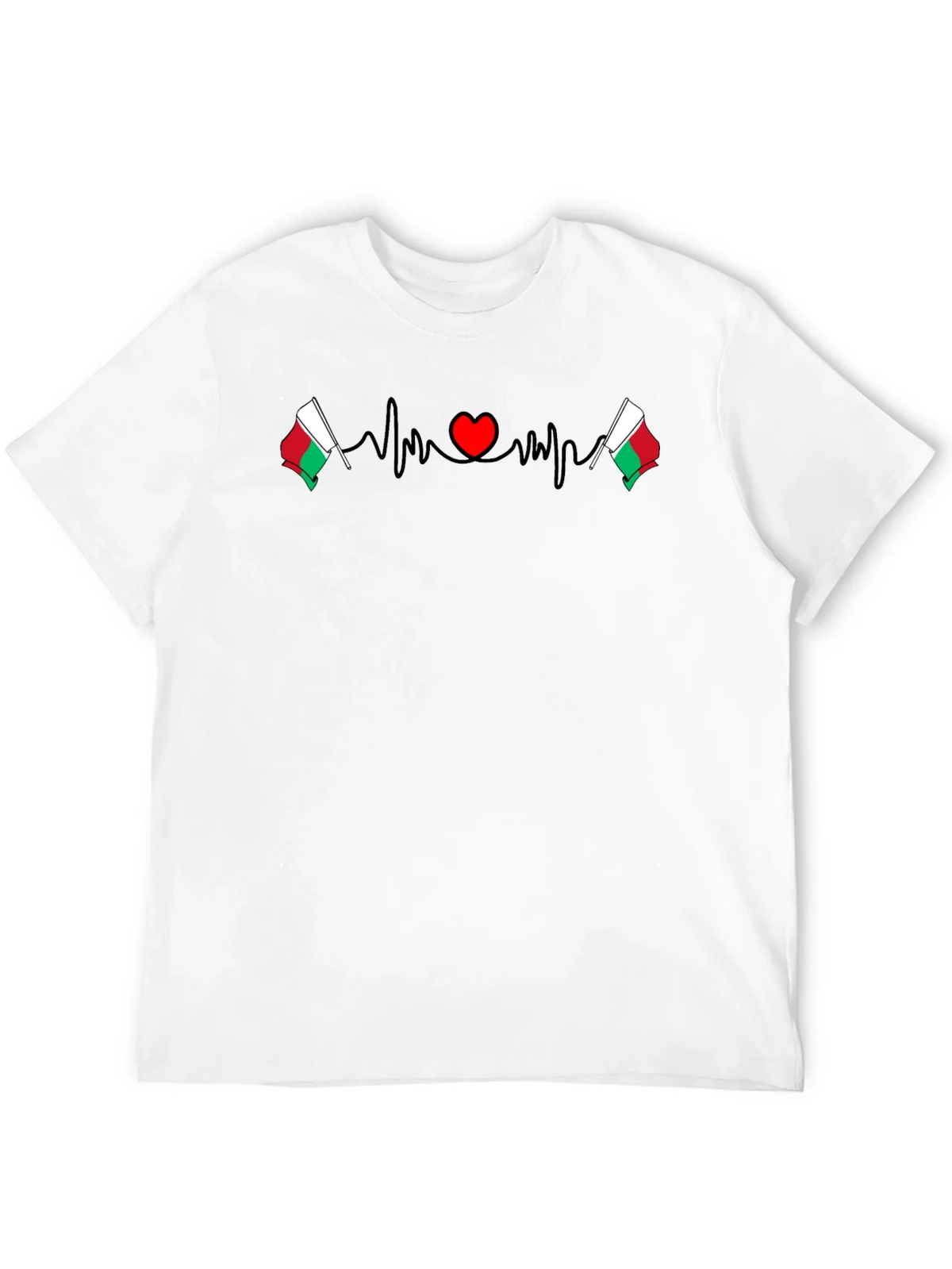 Madagascar Flag Heartbeat Graphic T-Shirt product image 11