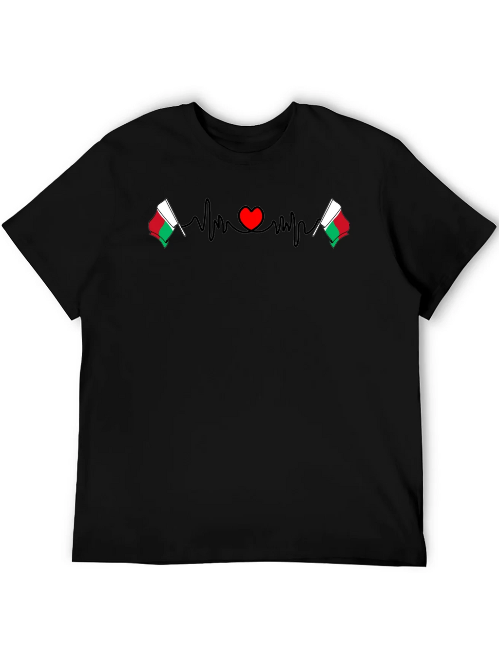 Madagascar Flag Heartbeat Graphic T-Shirt product image 5