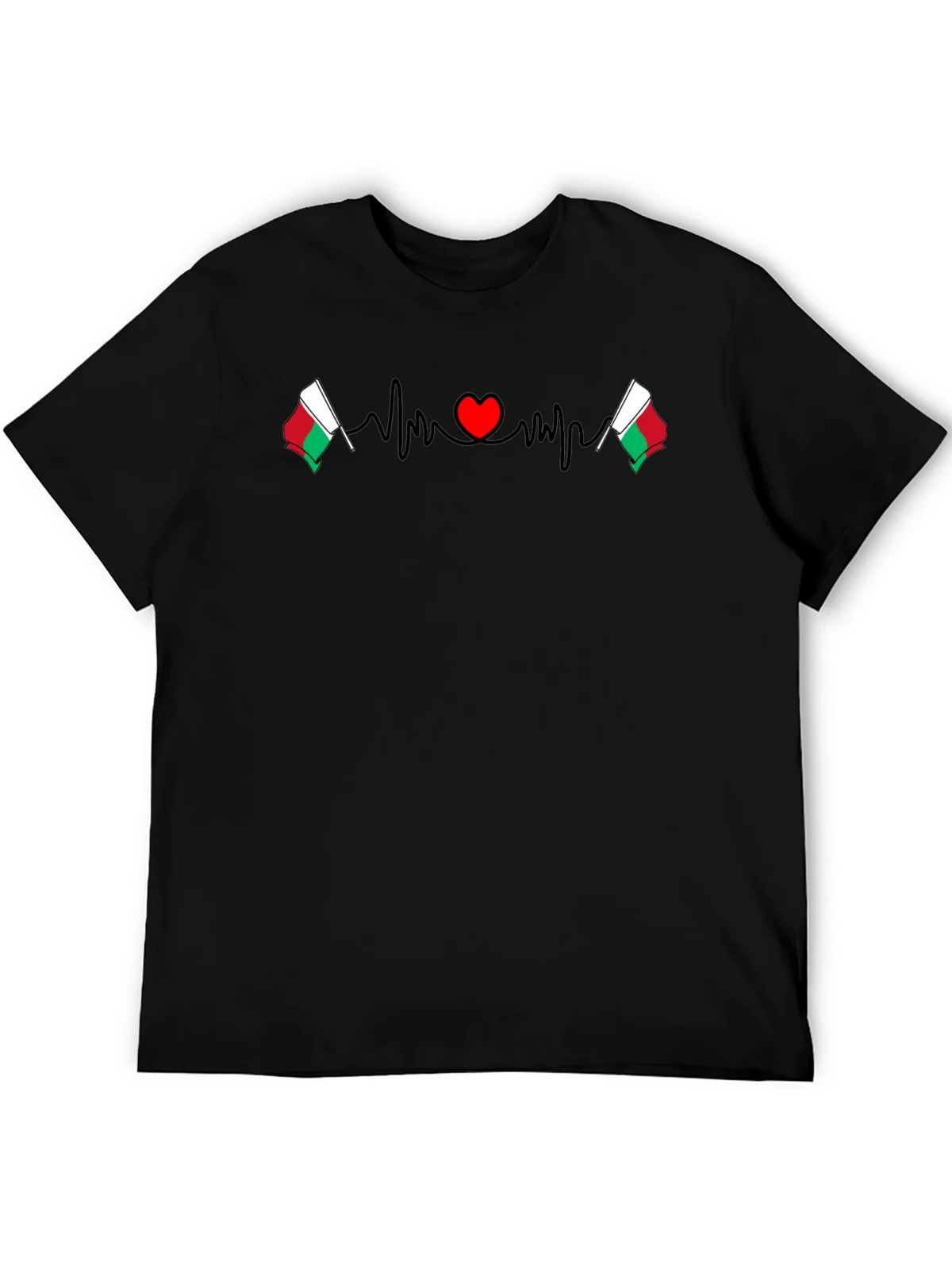 Madagascar Flag Heartbeat Graphic T-Shirt product image 5