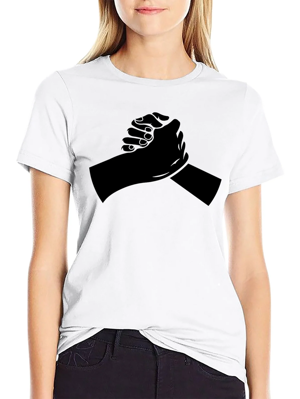 Black T-Shirt with Arm Wrestling Design product image 8