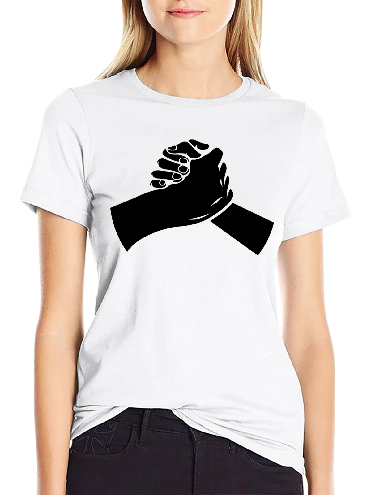 Black T-Shirt with Arm Wrestling Design product image 8