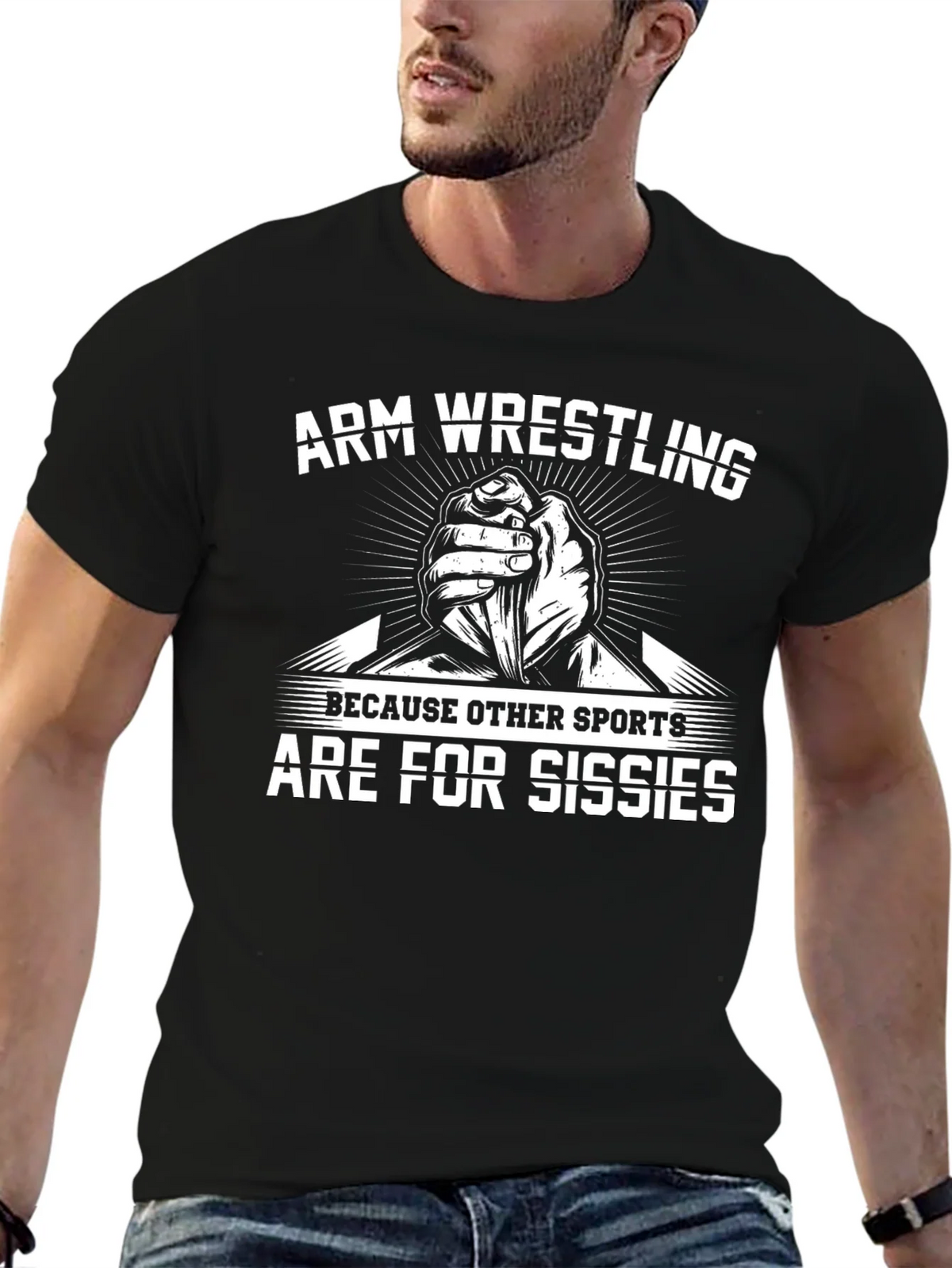Arm Wrestling Sissies Graphic T-Shirt product image 5