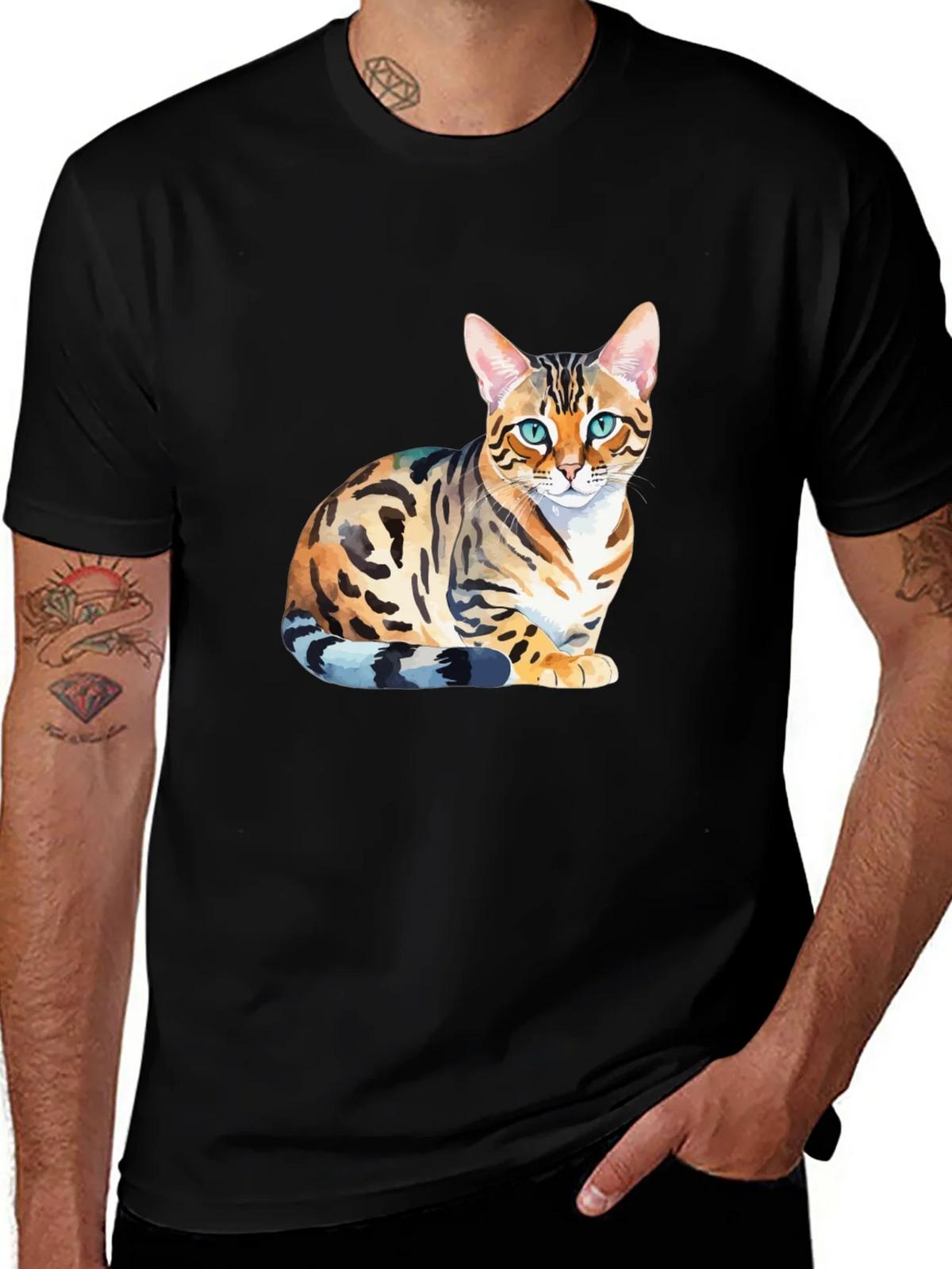 Bengal Cat Graphic T-Shirt - Stylish Mens Tee product image 1