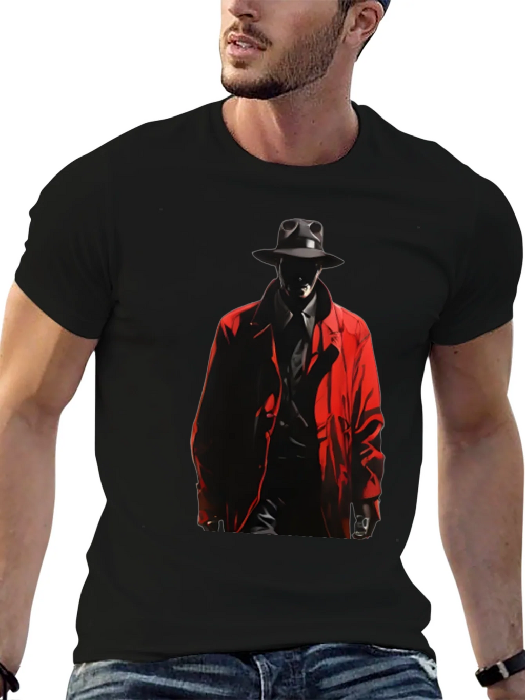 Noir Detective Graphic Tee - Mens Black T-Shirt product image 2