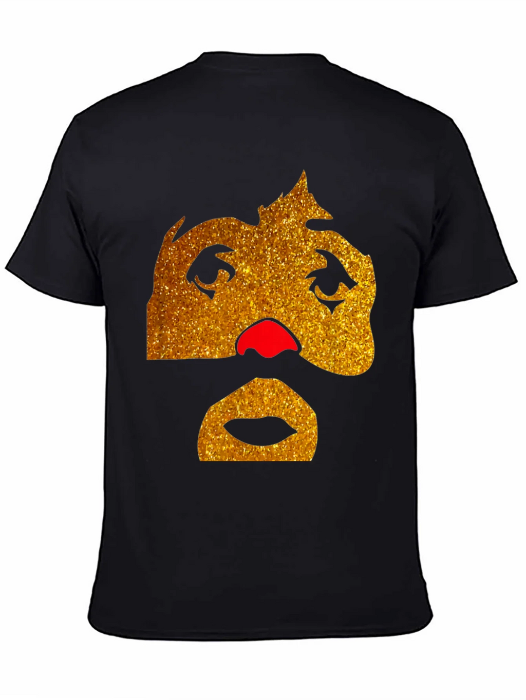 Funny Glitter Face Graphic Tee - Black product image 4