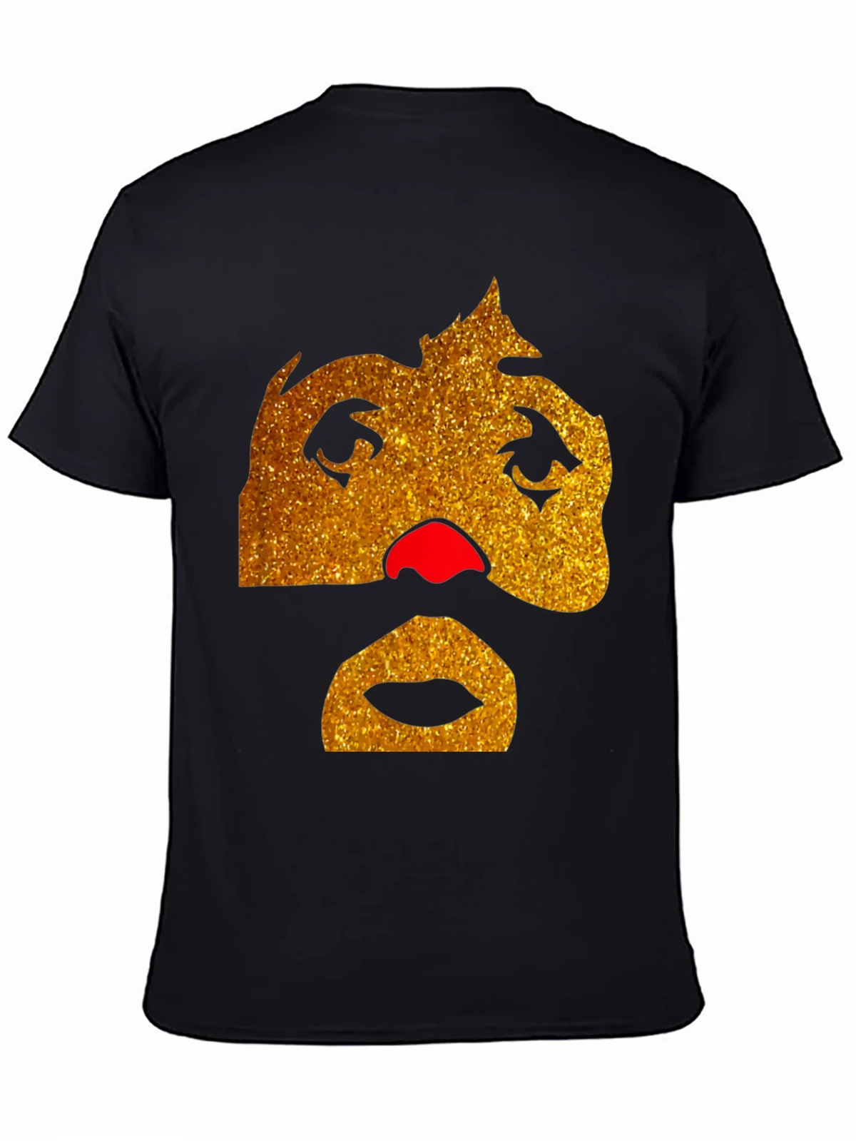 Funny Glitter Face Graphic Tee - Black product image 4