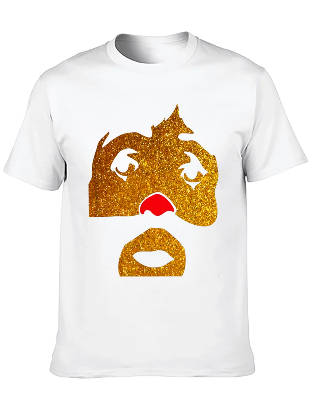 Funny Glitter Face Graphic Tee - Black product image 9