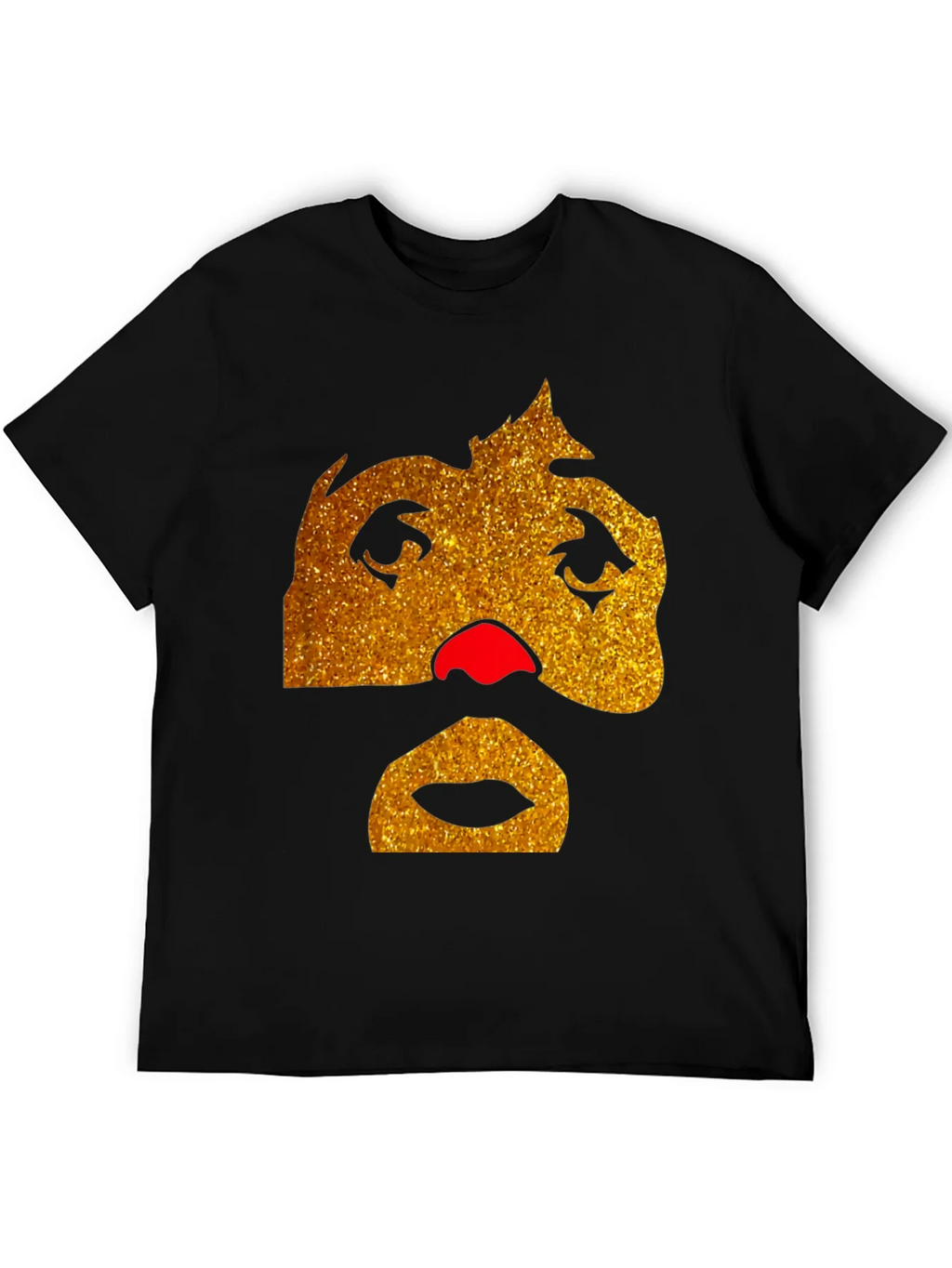 Funny Glitter Face Graphic Tee - Black product image 5