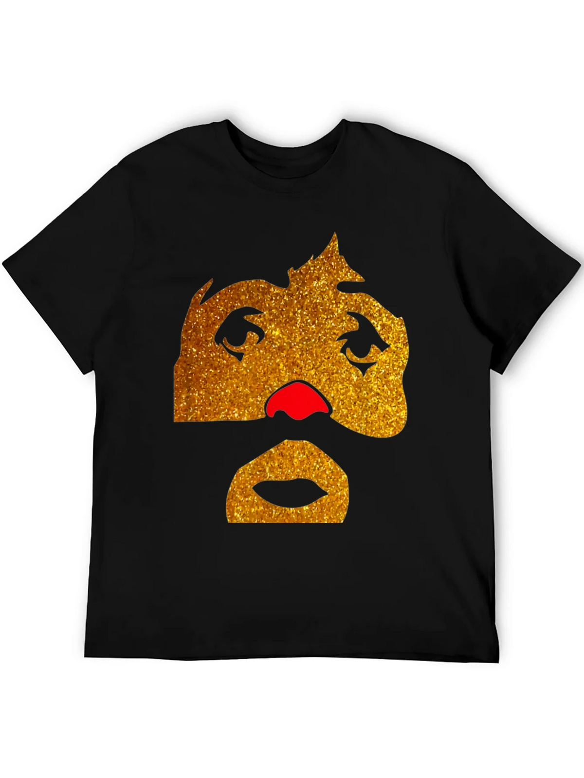 Funny Glitter Face Graphic Tee - Black product image 5