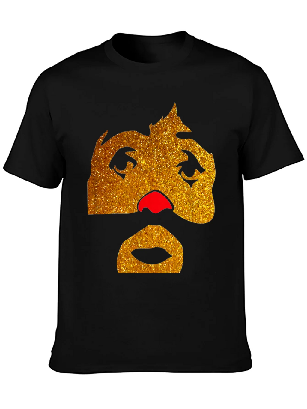 Funny Glitter Face Graphic Tee - Black product image 3