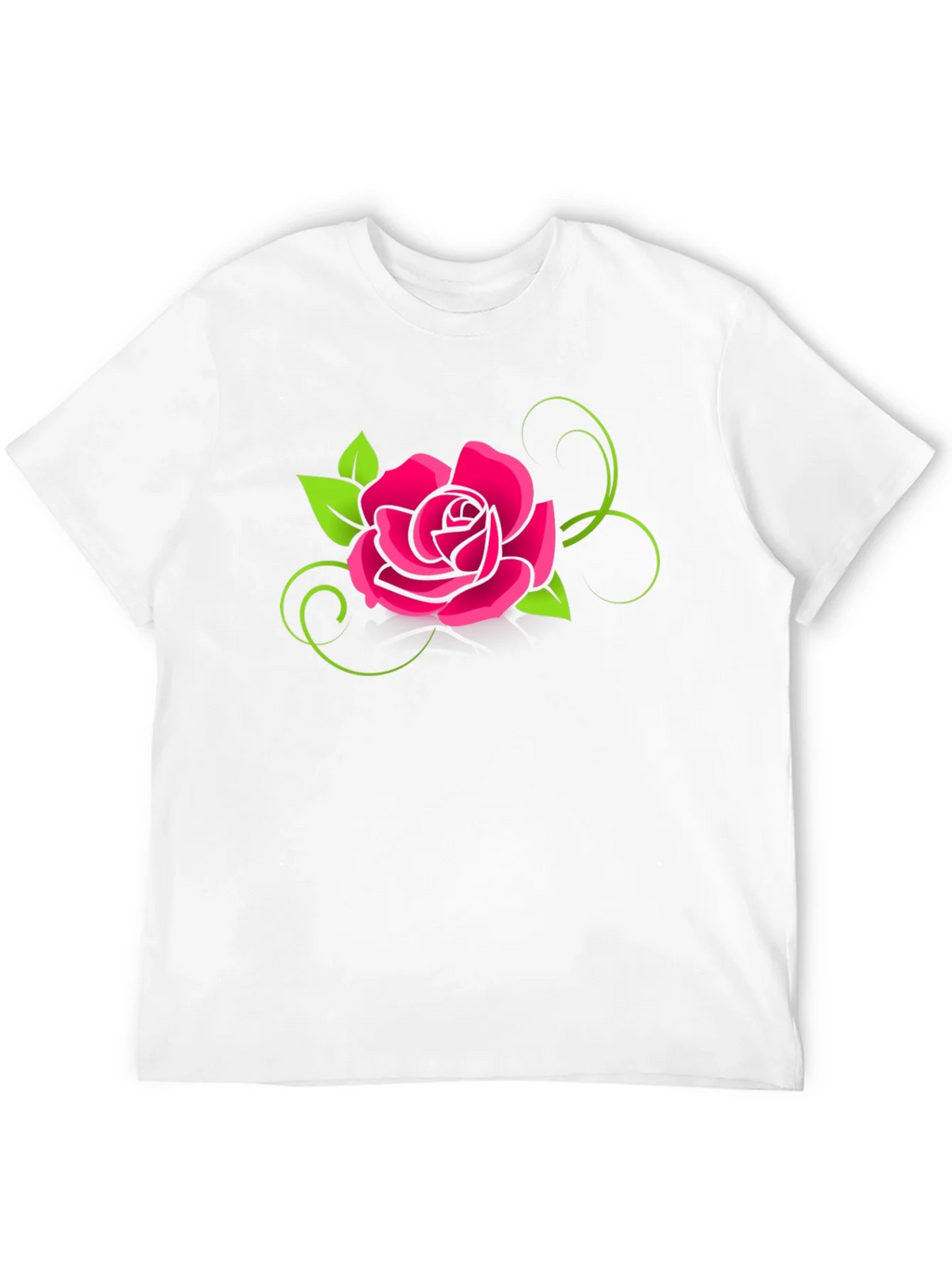 Black T-Shirt with Pink Rose Design product image 11